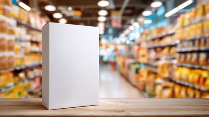 Blank Product Package with Store Background