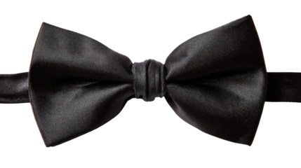 Black bow tie, a classic formal accessory, symbolizing elegance, luxury, and style on a transparent background