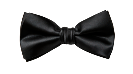 Black bow tie isolated on transparent background, a classic formal wear accessory for elegance and style
