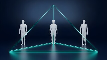 Abstract corporate teamwork collaboration concept with teal nodes