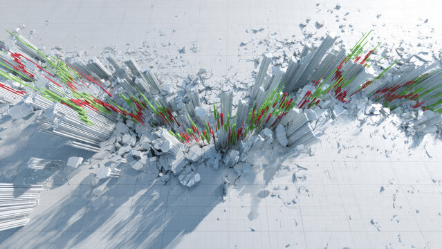 Candlestick Chart Crashing Through Surface - Powered by Adobe