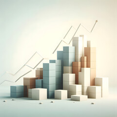 Fototapeta premium Business growth concept with stacked abstract shapes and clean modern design