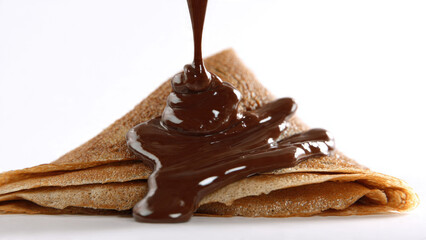 Obraz premium Crepes with Chocolate Sauce