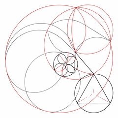 Abstract geometry circle line minimal math art red black diagram sacred geometry symbol geometric triangle pattern technical