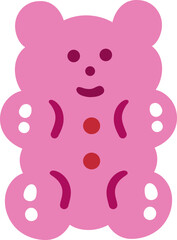 cute jelly bear animal candy sugar food snack confectionery vector cartoon illustration