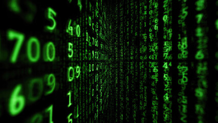 Matrix Style Digital Rain Background