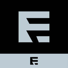 Modern Geometric Letter FE Monogram Logo, Minimalist Bold Branding Icon Vector with two backgrounds.