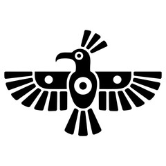 Native Thunderbird Indian Symbol Icon Silhouette Vector on white background
