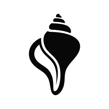 Black Conch Shell Silhouette Icon