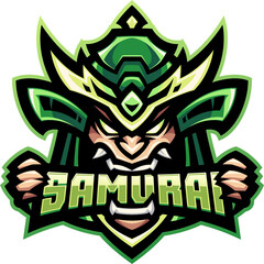 Samurai head esport mascot