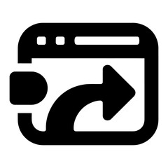 Go to web symbol without text icon Silhouette vector style on white background