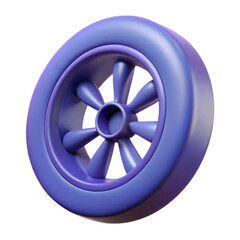 Obraz premium High detail 3d render of a purple car wheel rim for e-commerce product presentation transparent background