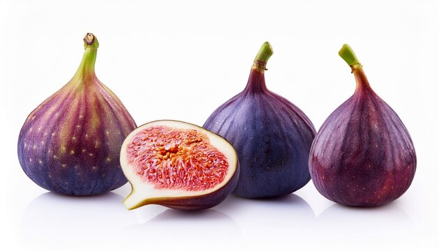 fig fruits freshly cut natural culinary isolated on white background