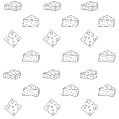 Cheese doodle pattern background. Cheese Seamless Pattern. Cheese background pattern. Hand drawn of outline