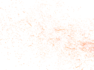 Fire Sparkle Overlay. Glowing Ember Sparks Isolated on Transparent Background. Burn Light Effect.