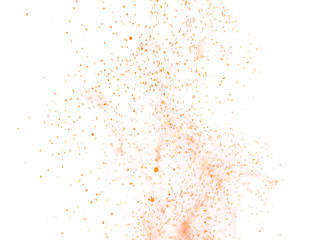 Fire Sparkle Overlay. Glowing Ember Sparks Isolated on Transparent Background. Burn Light Effect.