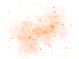 Fire Sparkle Overlay. Glowing Ember Sparks Isolated on Transparent Background. Burn Light Effect.