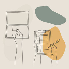 hand drawing a diagram