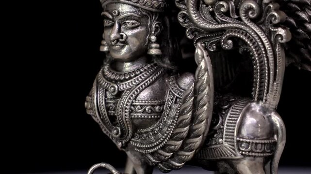Kamadhenu Cow with Wings | Divine Wish-Fulfilling Cow in Hindu Mythology Symbolizing Prosperity, Abundance, Spiritual Upliftment, and Sacred Protection in Traditional Indian Religious Art