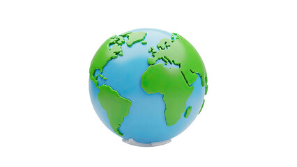 Fototapeta premium 3D Stylized 3D Globe Model on transparent background