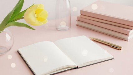 美しいチューリップが咲き、穏やかに日記を書く素敵な時間があざやかに始まる。