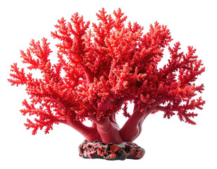 Vibrant red coral formation against a dark backdrop