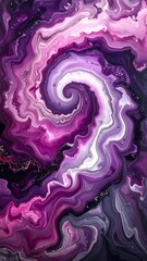 Abstract spiral with pinks, purples and white blending seamlessly into a swirling, fluid, marble-like pattern