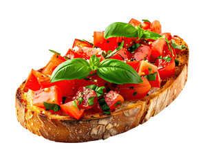 Bruschetta with tomato, basil, and crusty bread