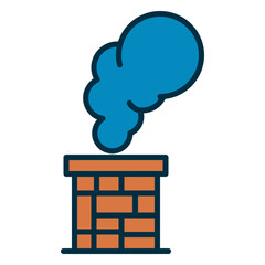 Chimney icon billowing smoke into the air