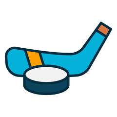 Hockey sport ball and stick icon