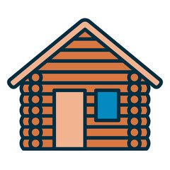 Cabin icon made of logs