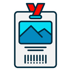 Ski pass card icon for ski resort entry