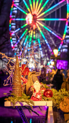 Beautiful Christmas decorations in the famous Christmas Market in Colmar in France on December 26th 2025