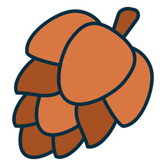 Pine cone icon or pine tree fruit