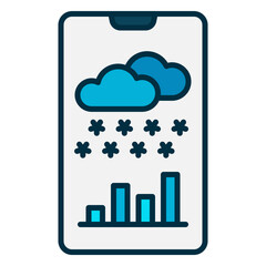 Weather forecast app icon on smartphone