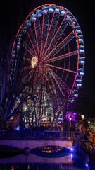 Beautiful Christmas decorations in the famous Christmas Market in Colmar in France on December 26th 2025