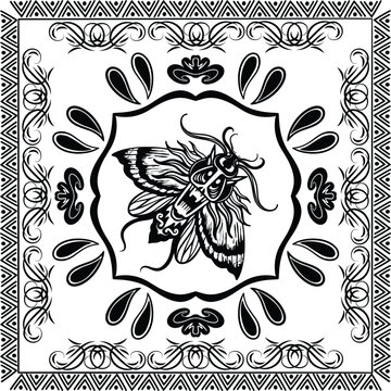BANDANA UNIQ DUNG BEETLE BLACK ORNAMEN
