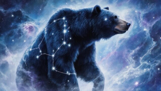 Cosmic Bear Constellation in Nebula Galaxy.