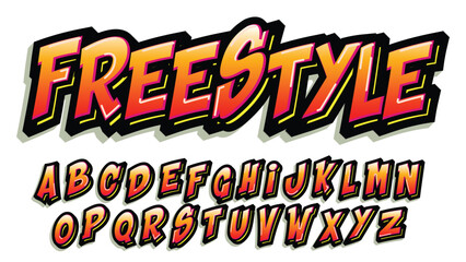 orange modern bold graffiti style typography © Patrick