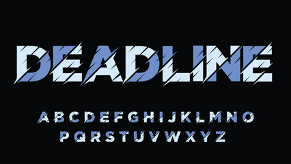 Obraz premium blue sliced abstract isolated letters