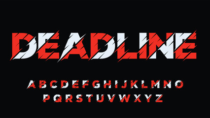 red and white sliced modern typography © Patrick