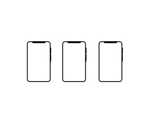 Three smartphones icon - isolated on transparent background