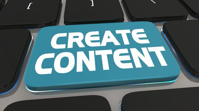 Create Content Computer Keyboard Button Online Influencer 3d Animation