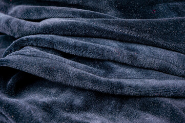 Naklejka premium Close-up of dark flannel soft fabric