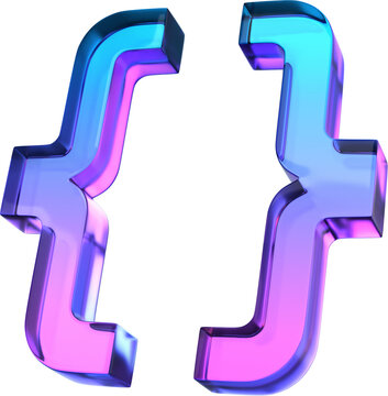 Gradient glass curly brackets