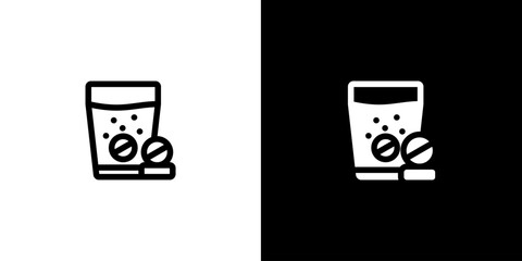 Effervescent icon concept with flat Black White Background. Vector illustration.