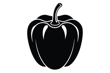 bell pepper silhouette line art vector illustration