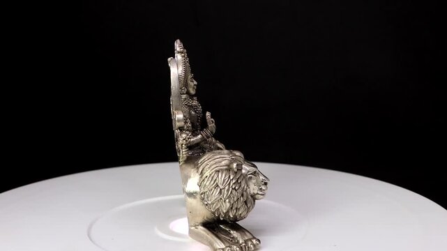 Silver Idol of Ardhanarishvara | Half Shiva Half Parvati Hindu Deity Sculpture Representing Divine Balance, Masculine and Feminine Energy, Spiritual Unity, and Traditional Indian Religious Art