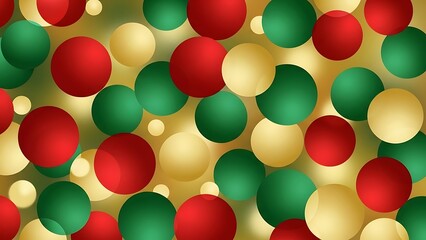 Colorful balls pattern in red green and beige