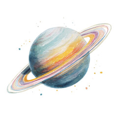 Planetary Ring, watercolor vector, isolated on a white background. © F-ART